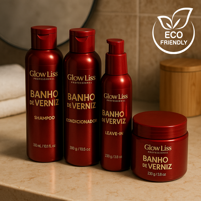 Combo GlowLiss 4 Itens: Shampoo + Condic. + Leave + Máscara.
